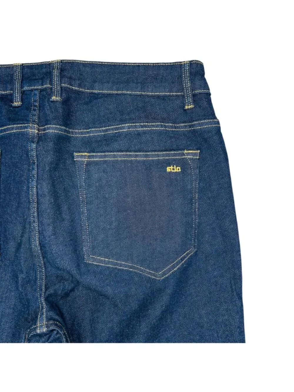 STIO 36R Men Rivet Jean Dark Denim Streetwear Work Business Casual